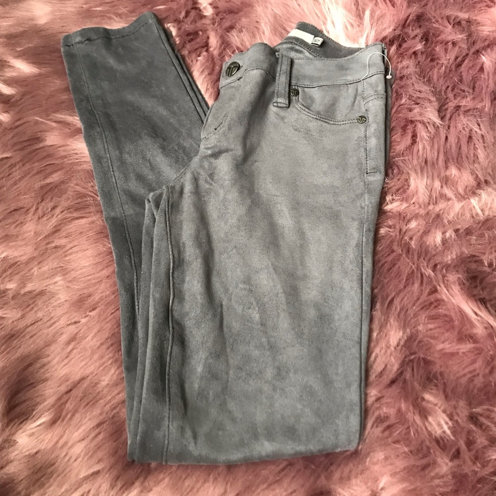 Suede like material skinny Tractr girls jeans